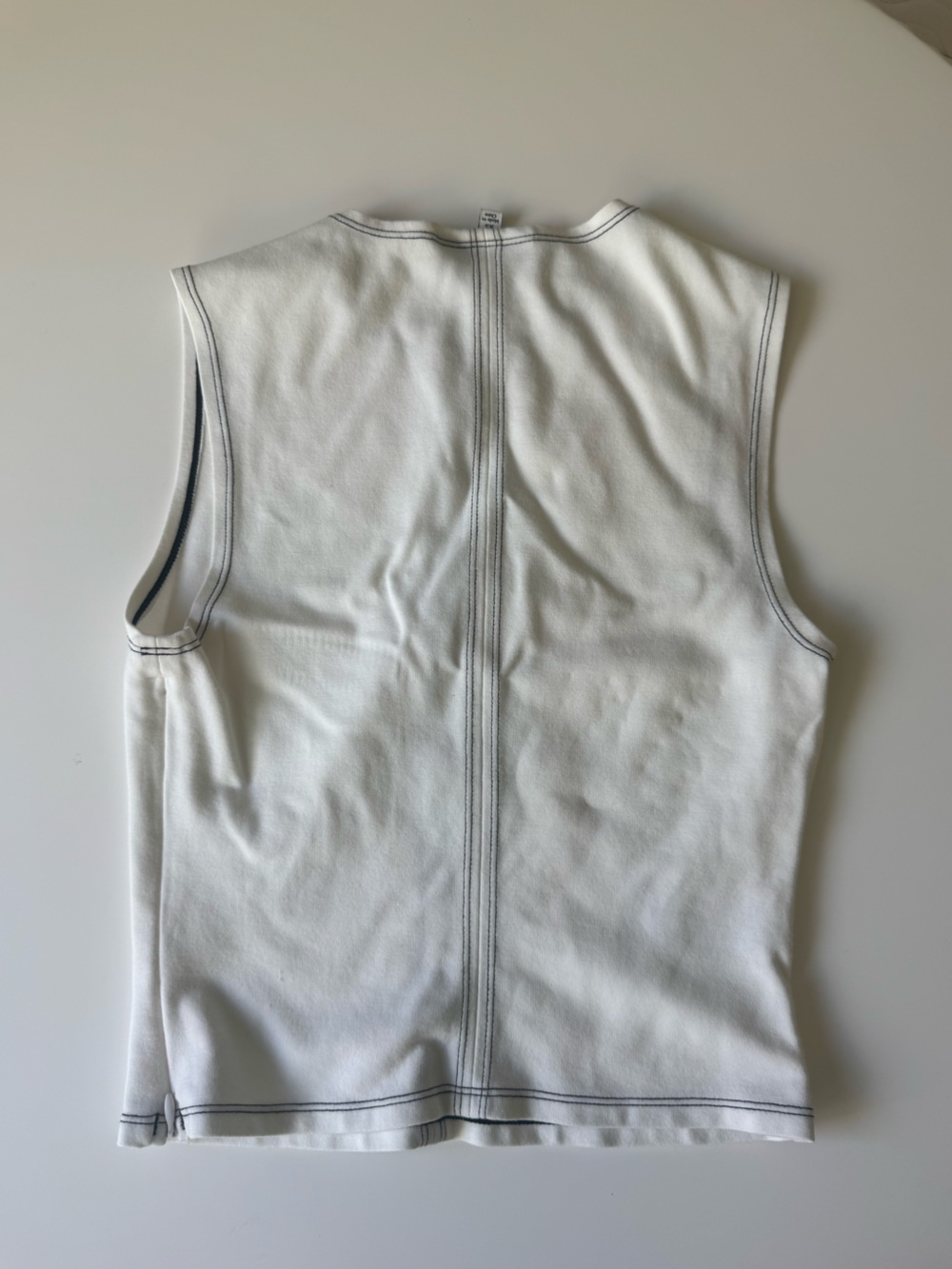 Reformation White Keyhole Tank with Contrast Stitching and Side zipper - Picture 3 of 5
